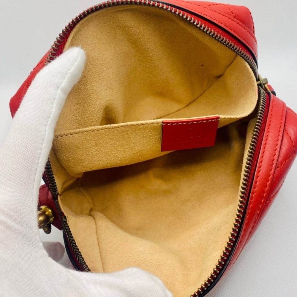 /traded/💯 Gucci Marmont Calfskin Matelasse GG Marmont Case in Hibiscus Red - Picture 11 of 16